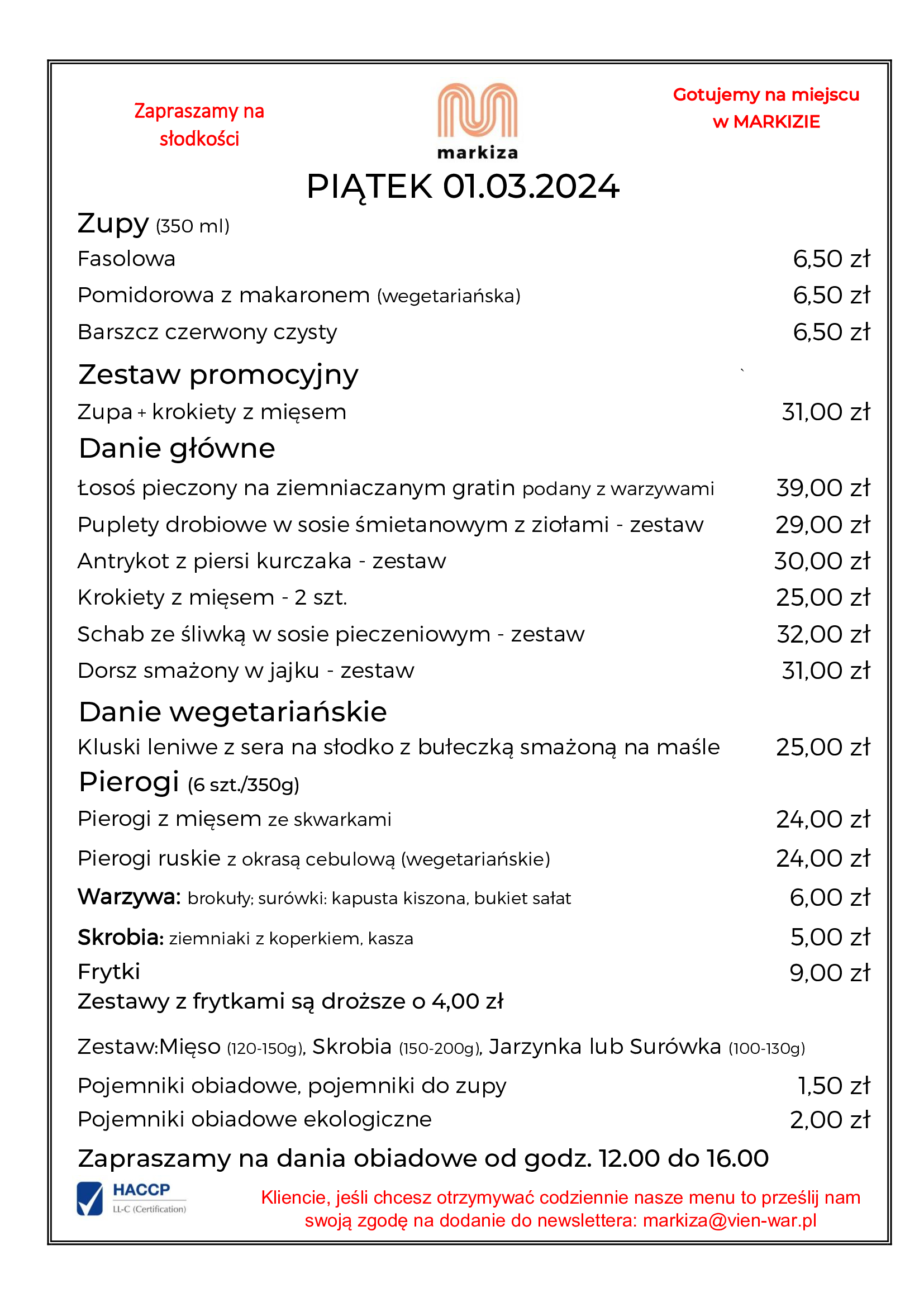 menu markiza 01.03