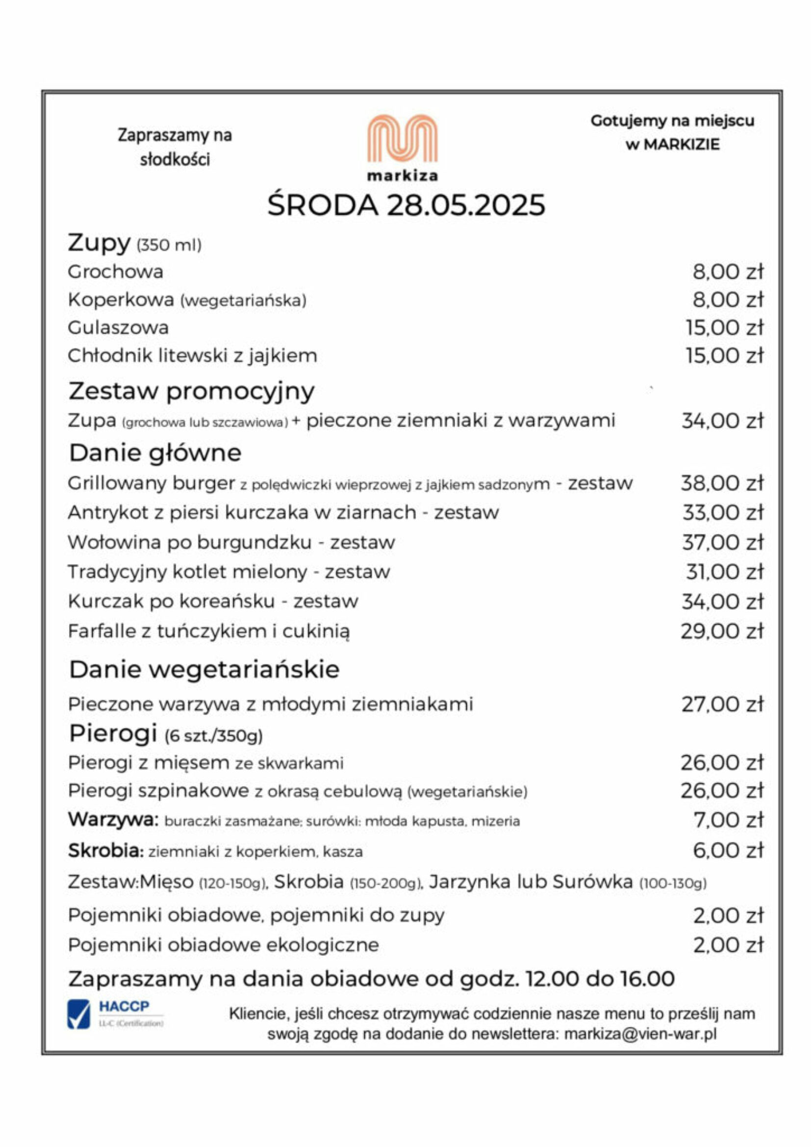 menu markiza 28.05