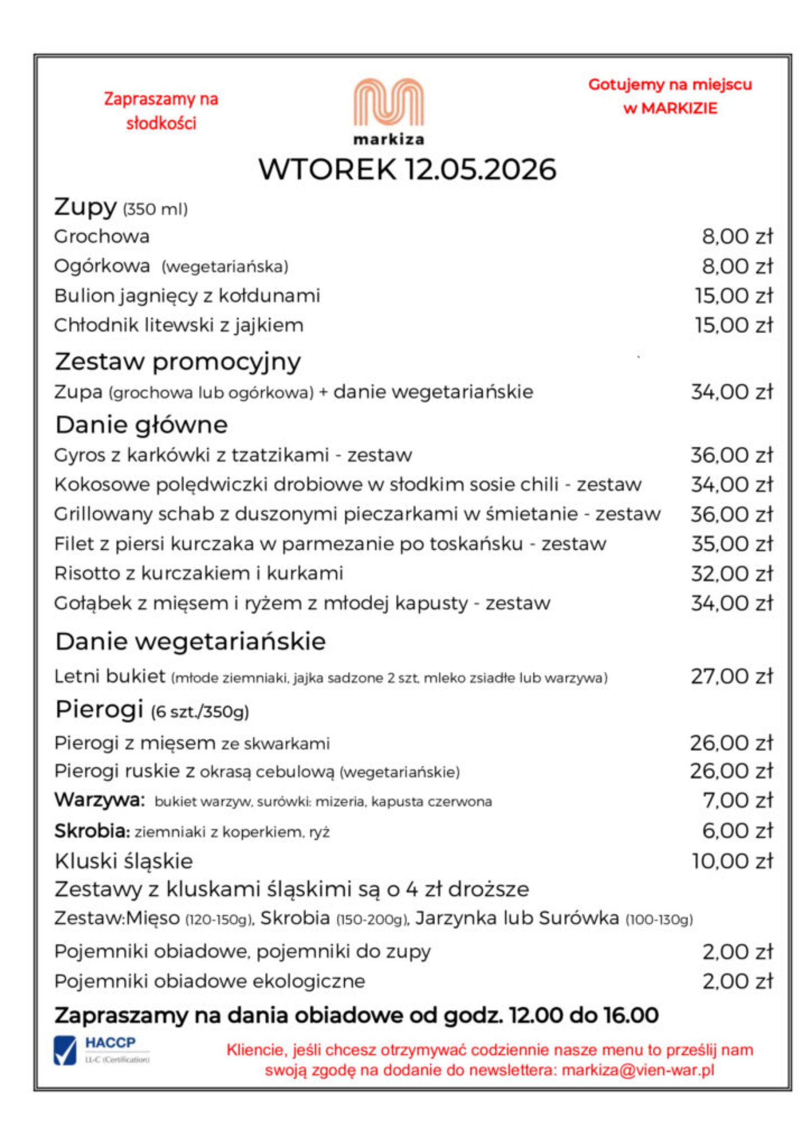 menu wtorek 12.05